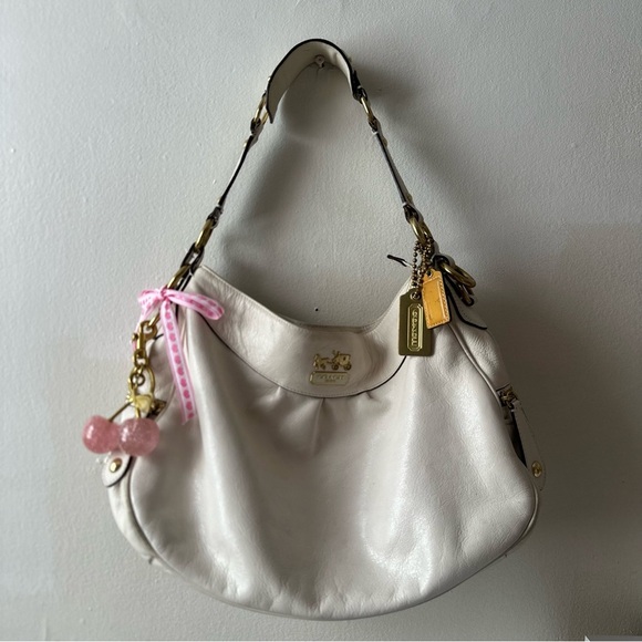 Coach Handbags - Insane Y2K 90s Vintage White/Gold Leather Coach Bag